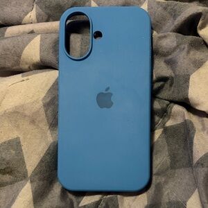 Apple Blue Silicone iPhone 16  Case